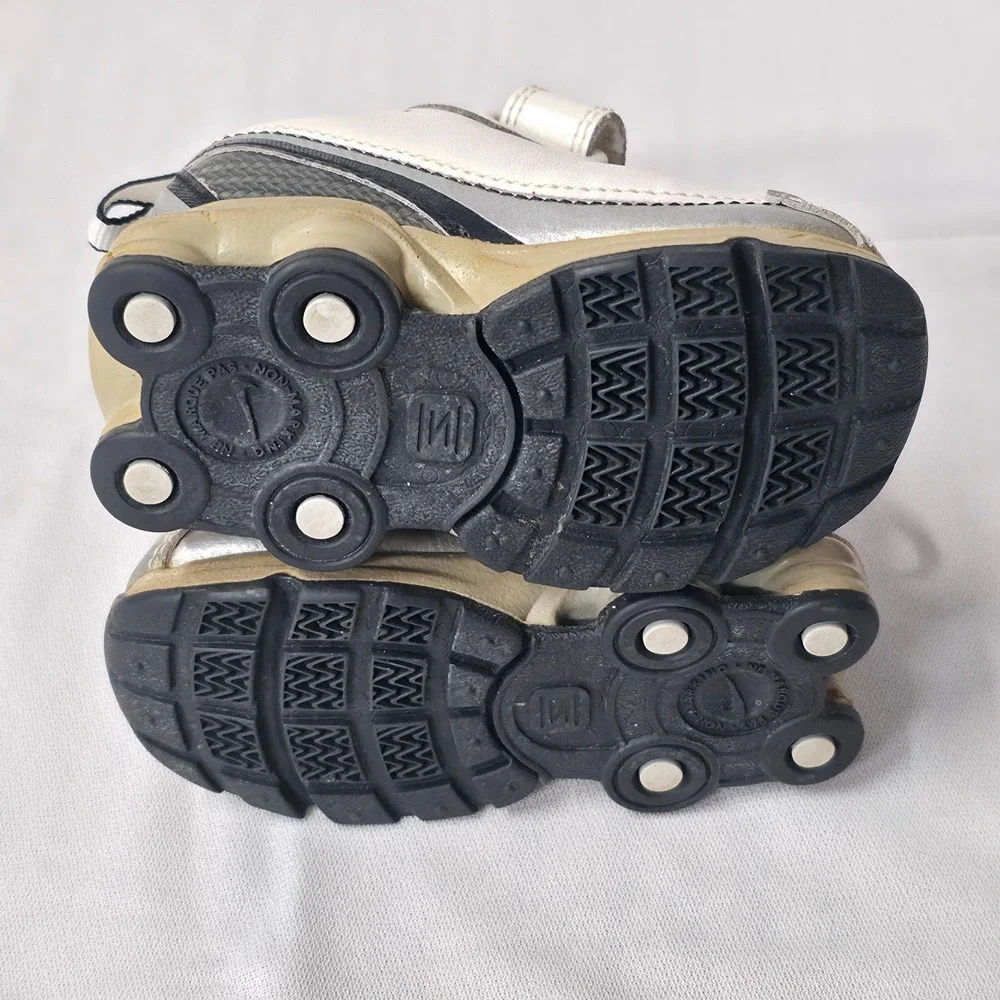 Nike Shox Turbo White &‎ Silver Toddler Sneakers Size 4C 315449-101 Hook & Loop